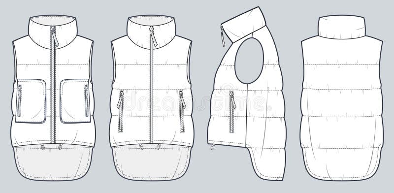 Down Vest Technical Drawing Stock Illustrations – 197 Down Vest ...