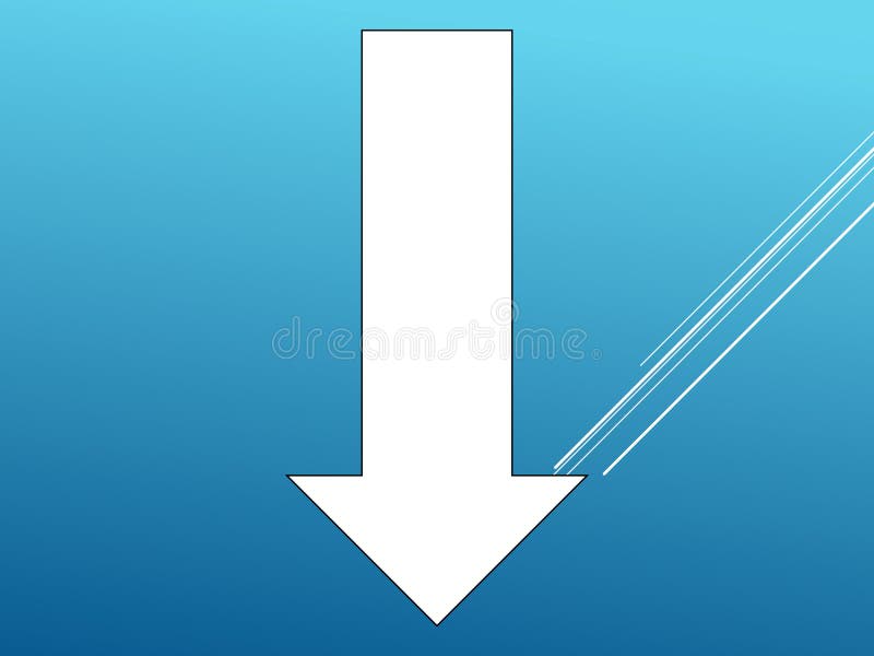 Down White Arrow on Blue Background Stock Illustration Illustration of high, white 276150254