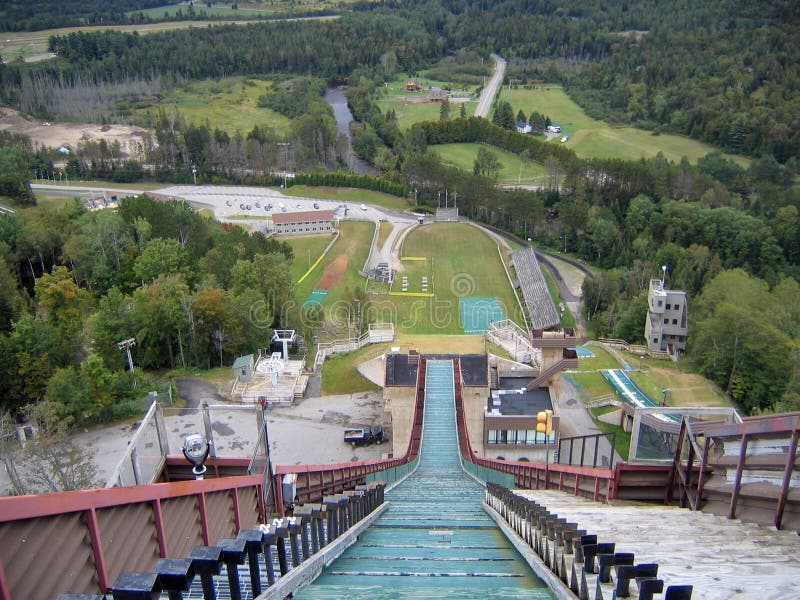 Downhill View from the Ski Jump at Lake Placid Stock Image Image of