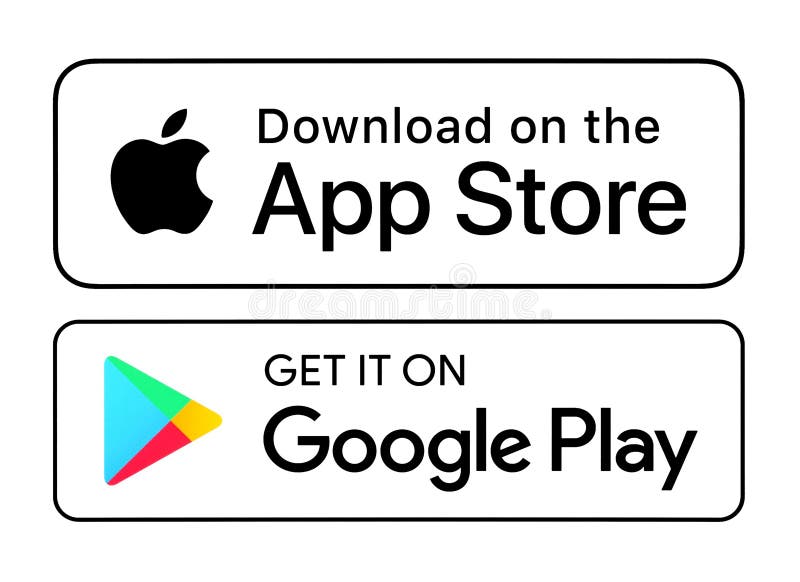 Google Play App Store Outline Icons. Download From Google Pay. Editorial  Photography - Illustration Of Button, Finance: 177332032