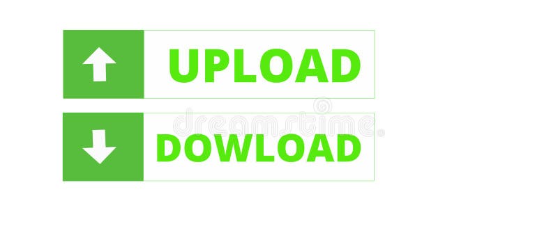 Download button and upload button icons,isolated on white background. Website download buttons with neutral and modern. stock illustration