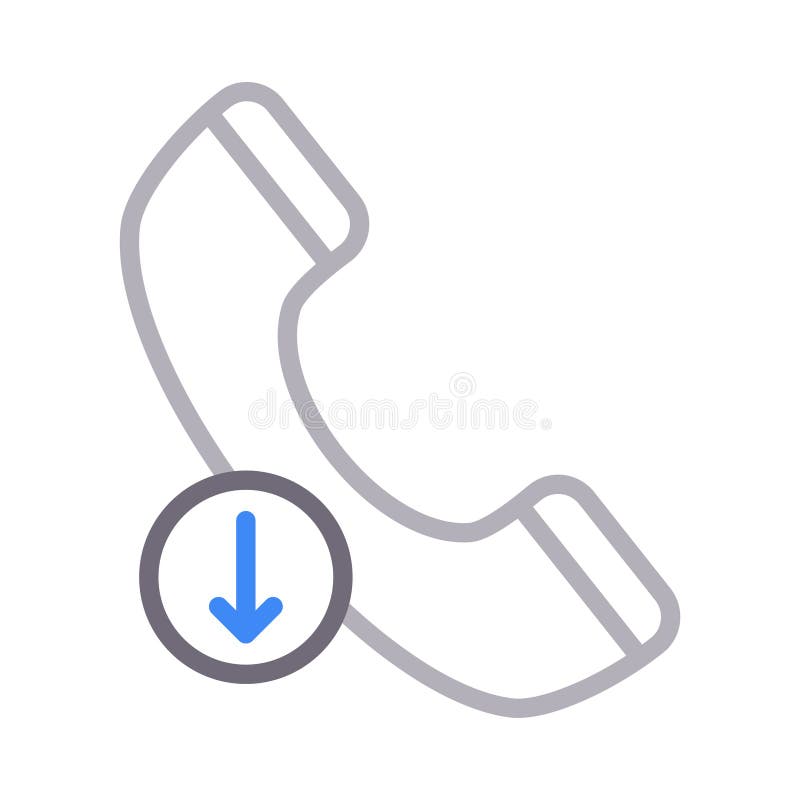 Download call thin color line vector icon royalty free illustration Download call thin color line vector icon royalty free illustration