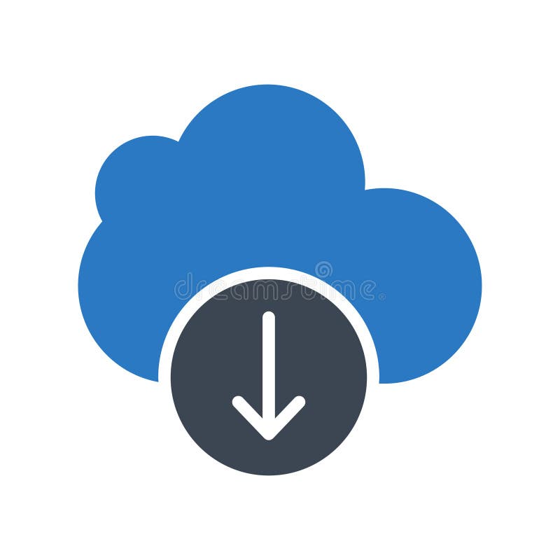 Download cloud glyphs color vector icon royalty free illustration
