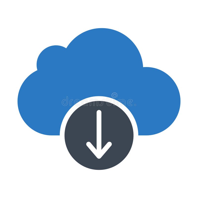 Download cloud glyphs color vector icon royalty free illustration