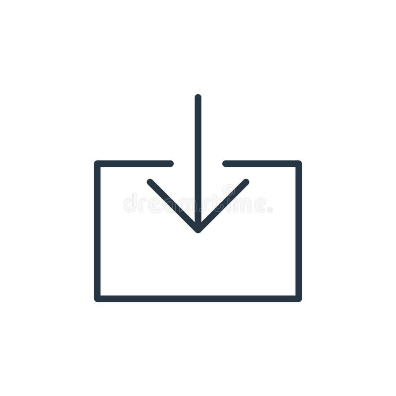 Download file icon vector from user interface concept. Thin line illustration of download file editable stroke. download file royalty free illustration