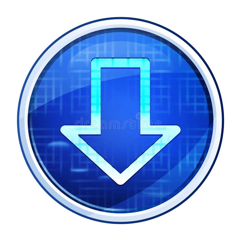 Download icon futuristic blue round button vector illustration