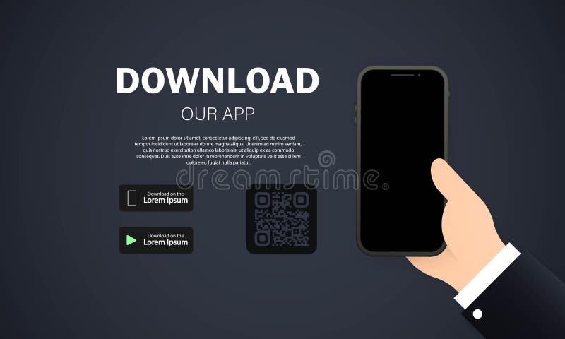 Download Our New Mobile App Illustration. Vector on Isolated Background  Stock Vector - Illustration of mockup, digital: 208975954