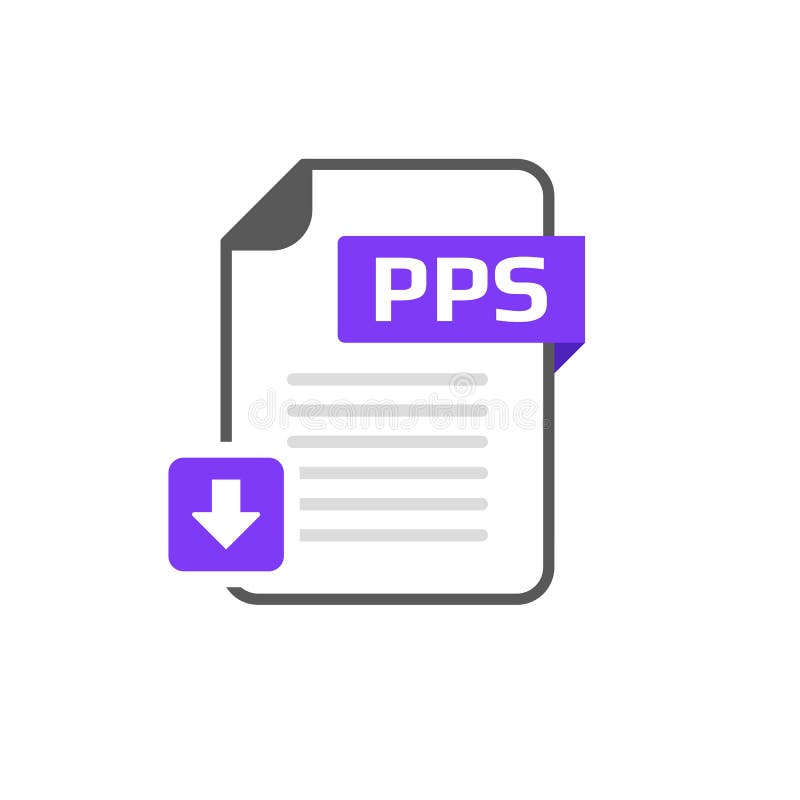 Download PPS file format, extension icon. Vector icon. Pps vector illustrations