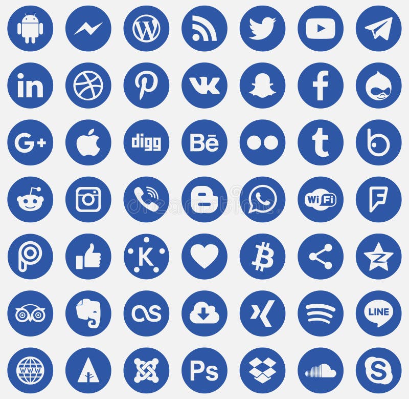 Download Sociale media pictogrammenvector royalty-vrije illustratie Download Sociale media pictogrammenvector royalty-vrije illustratie