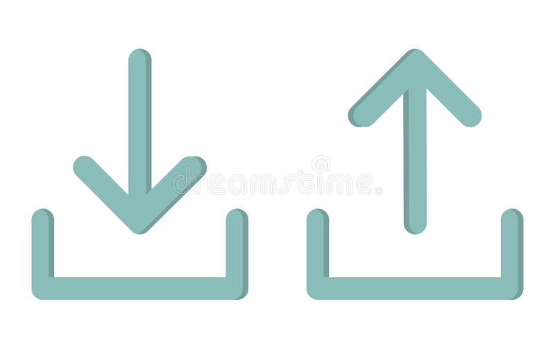 Download upload arrows. Data transfer symbols. Vector process illustration. File movement icons. royalty free illustration