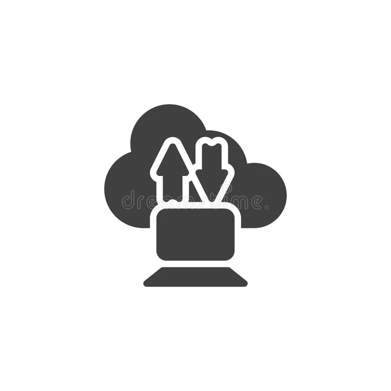 Download upload cloud and computer vector icon royalty free illustration