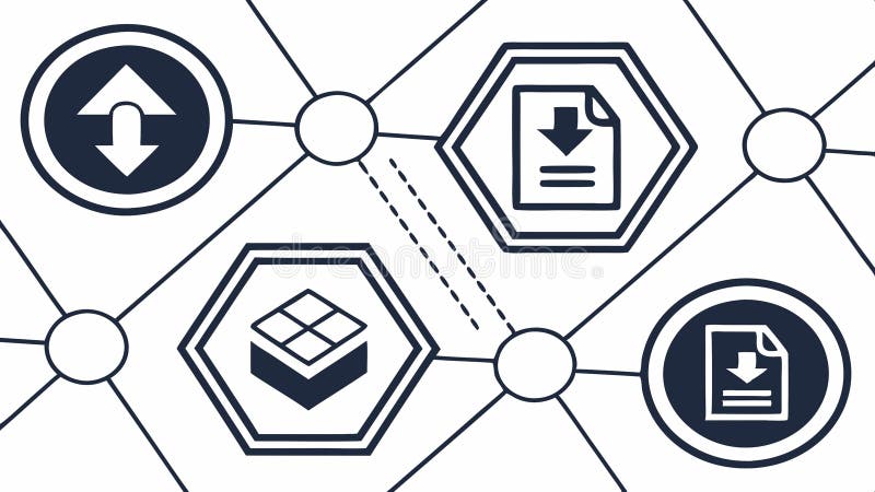 Download and upload icons, data transfer and internet symbol vector design Generative AI stock illustration