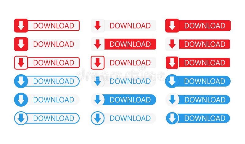 Download web buttons set ui in flat royalty free illustration