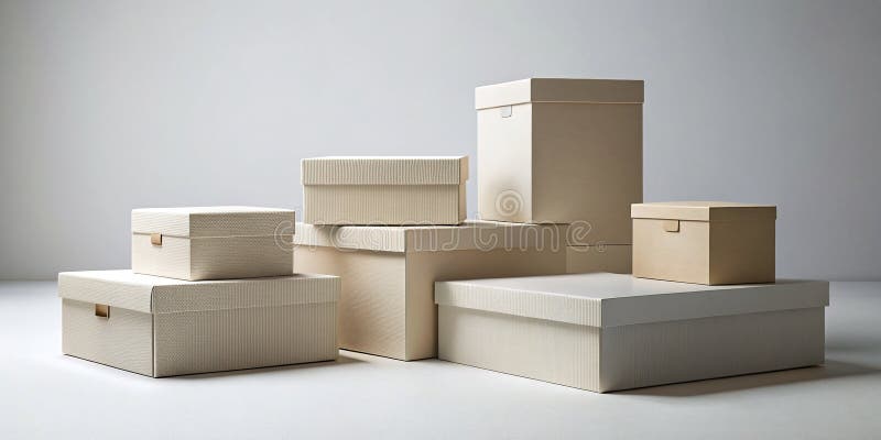 Downloadable Blank Shoe Box Mockup for Sneaker Packaging Design Realistic Cardboard Boxes for Ecommerce Product royalty free illustration