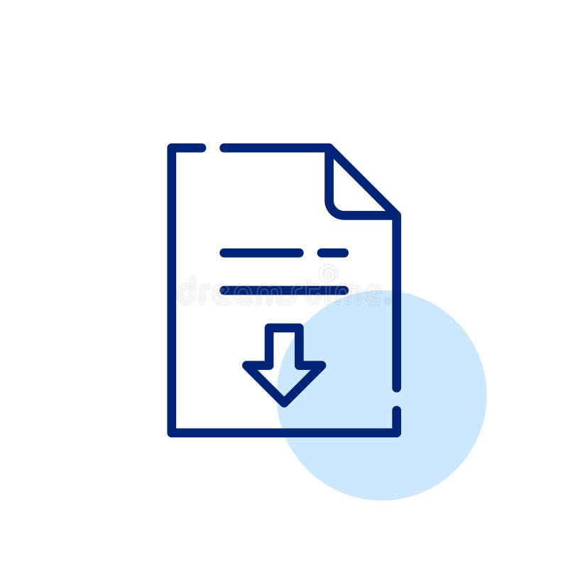 Downloading text file on your computer. Pixel perfect, editable stroke stock illustration