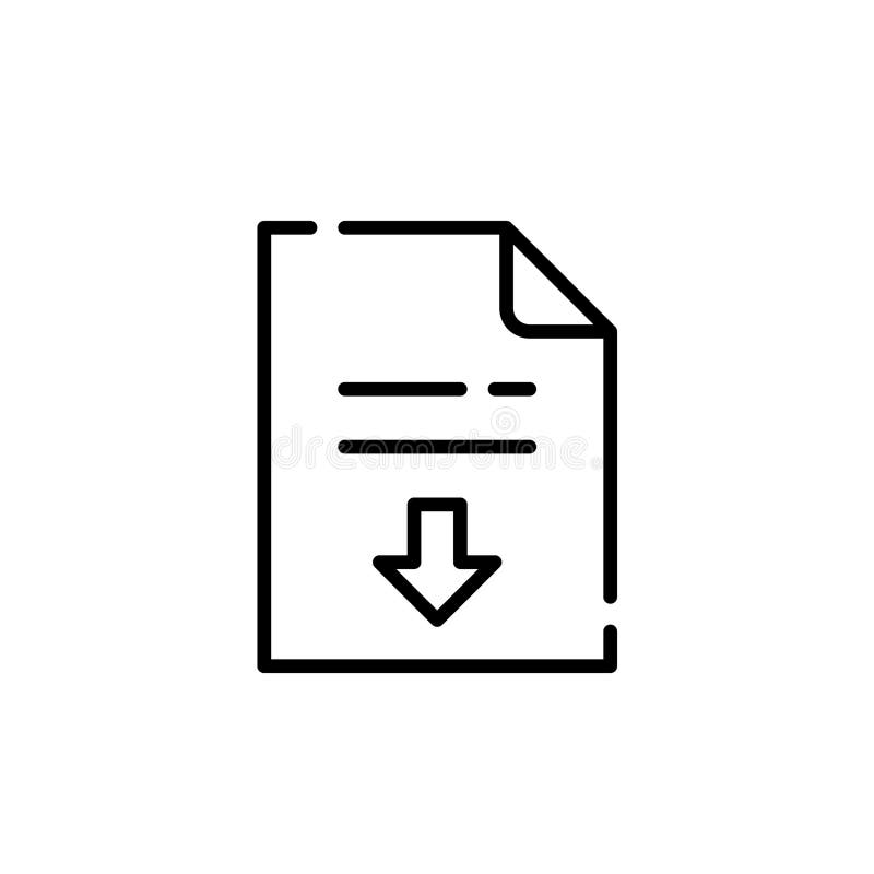 Downloading text file on your computer. Pixel perfect icon vector illustration