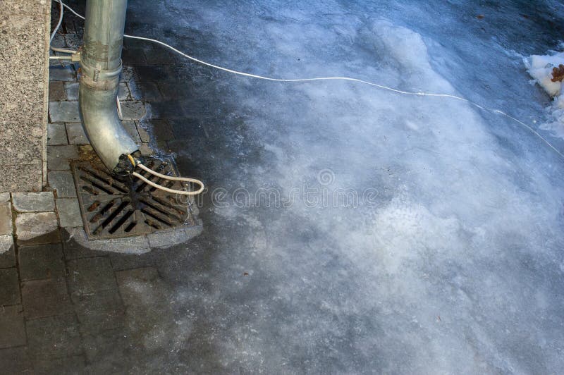 Downspout with Electric Wire Stock Photo Image of shock, dangerous 317730054