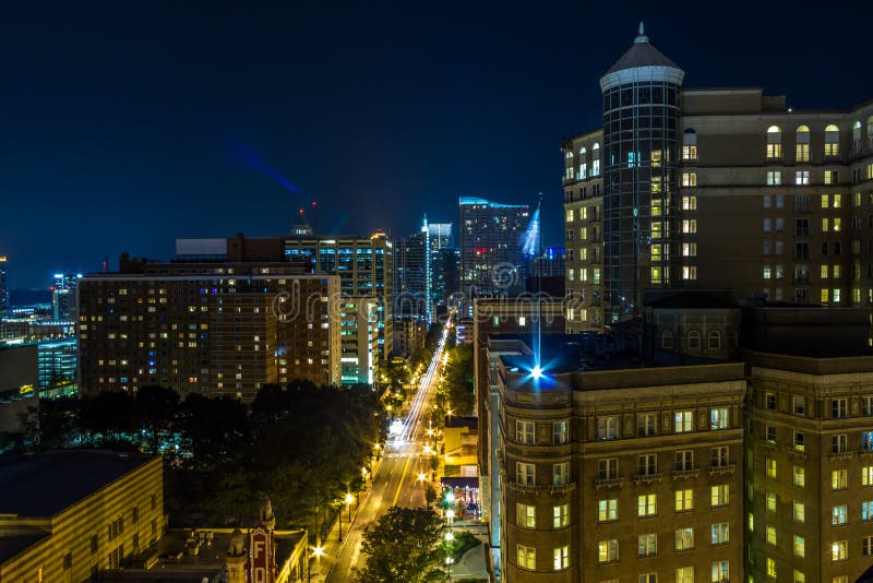 Downtown Atlanta, GA Rooftop View Stock Image Image of night, busy