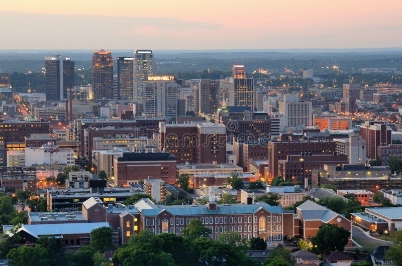 Birmingham Alabama Skyline Stock Image Image of scene nighttime