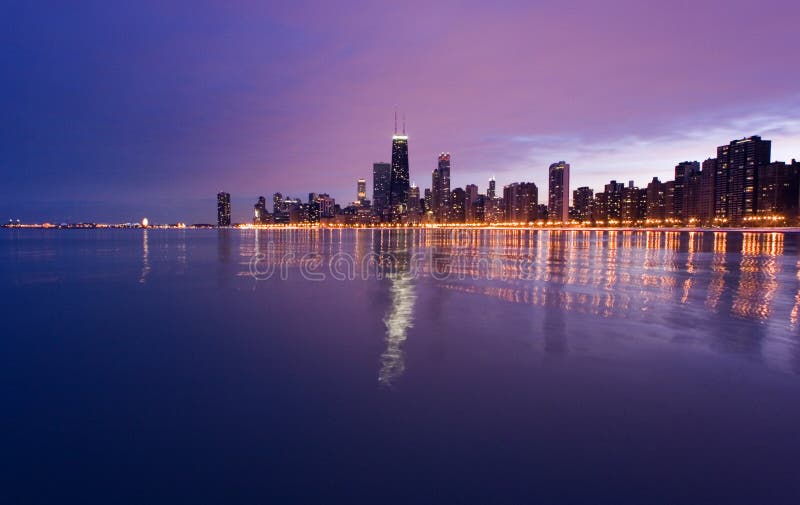 Downtown Chicago from Lake Mic royalty free stock photos Downtown Chicago from Lake Mic royalty free stock photos