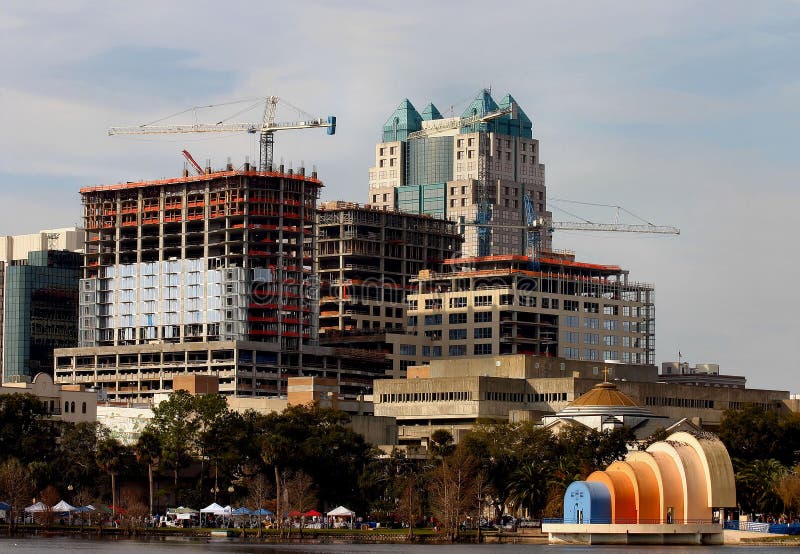 Downtown Construction in Orlando Stock Image Image of condo, lake 968725