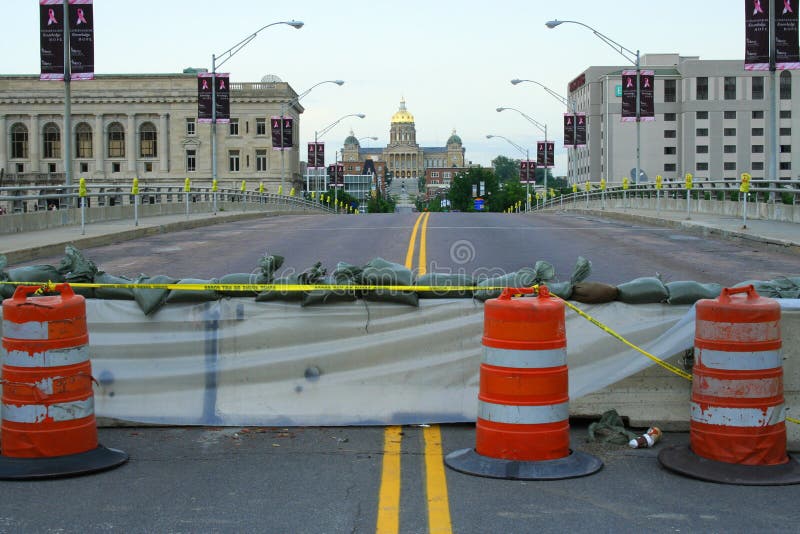 Des Moines River Flooding Over US Route 30 Editorial Photography