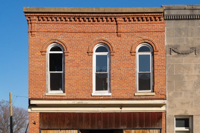 Downtown Earlville stock image. Image of door, lasalle 270598895