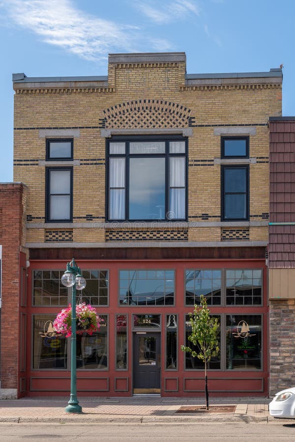 Downtown Fergus Falls, Minnesota. Commercial Buildings on a Summer`s ...