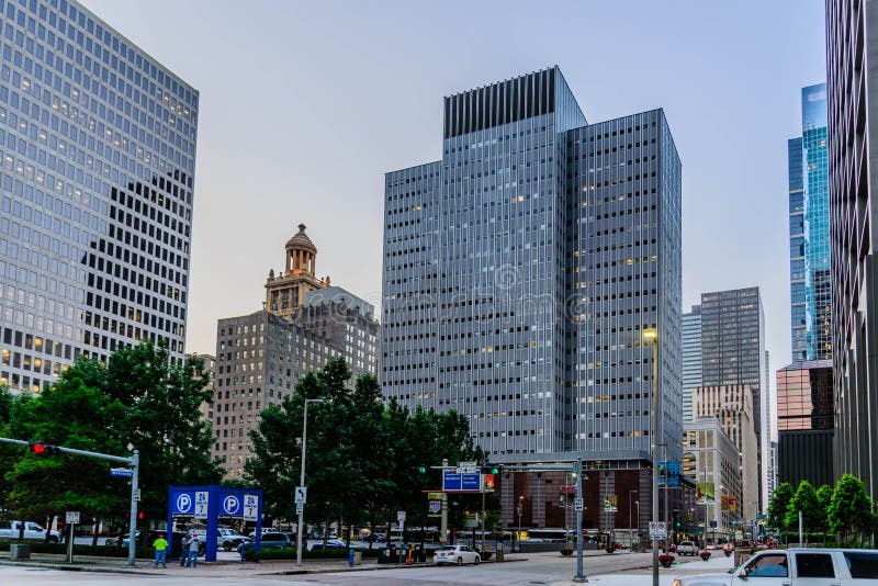 Downtown Houston streetscape stock photography