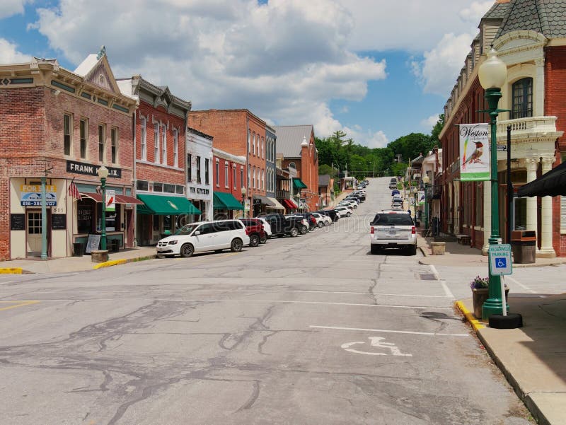 Downtown Main Street in Weston, MO Editorial Stock Photo Image of