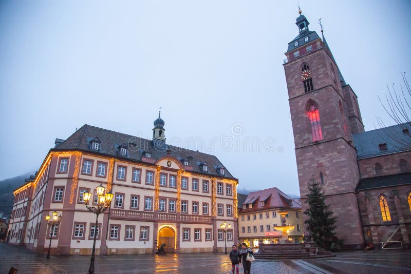 Downtown Neustadt an der Weinstrasse by night,Germany