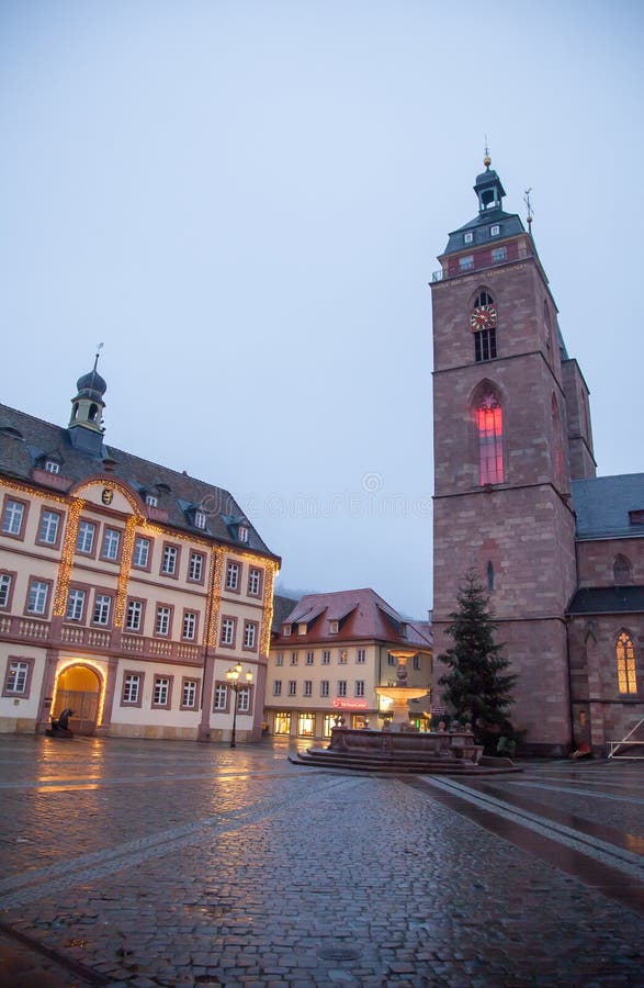 Downtown Neustadt an der Weinstrasse by night,Germany