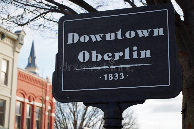 Downtown Oberlin Sign stock photo. Image of 1833, oberlin 28051306