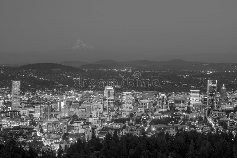 Downtown Portland, Oregon at Sunset Stock Photo Image of downtown
