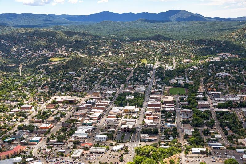 Downtown Prescott, Arizona stock image. Image of trees 99790237