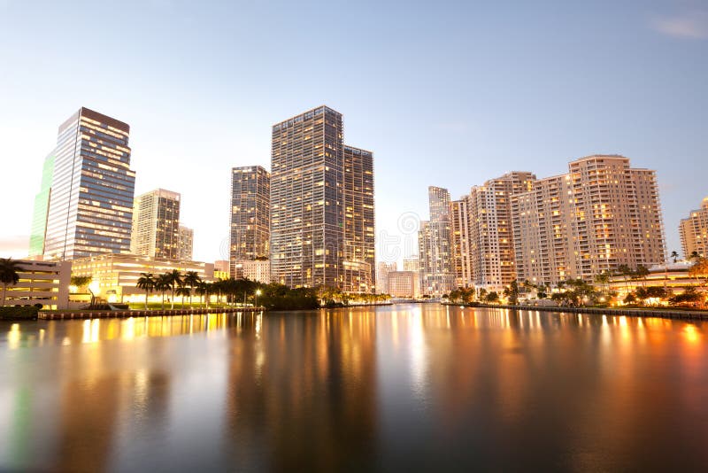 Downtown and real estates developments at Brickell Key royalty free stock photos