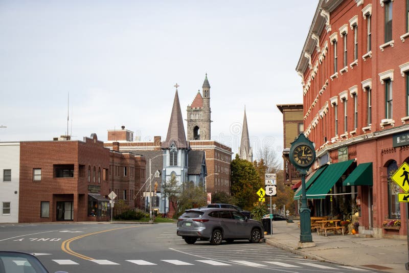 Downtown Saint Johnsbury Vermont Editorial Stock Photo - Image of city