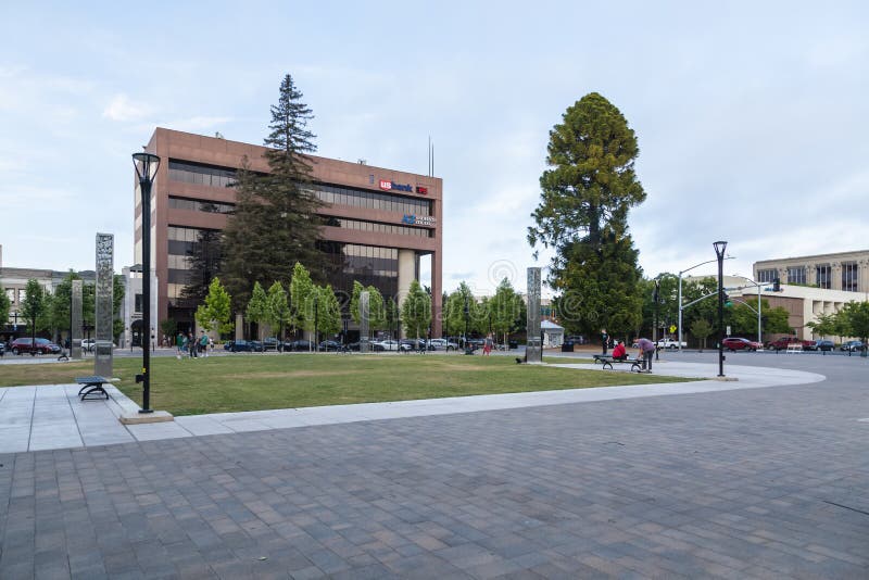 Het centrum van Santa Rosa, Californië royalty-vrije stock foto