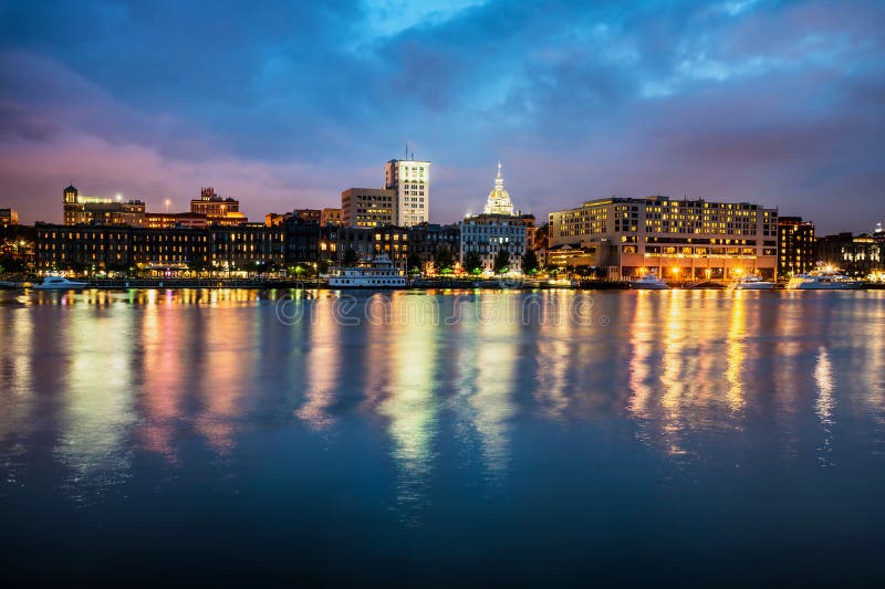 Downtown Savannah , Georgia, along riverfront stock image Downtown Savannah , Georgia, along riverfront stock image
