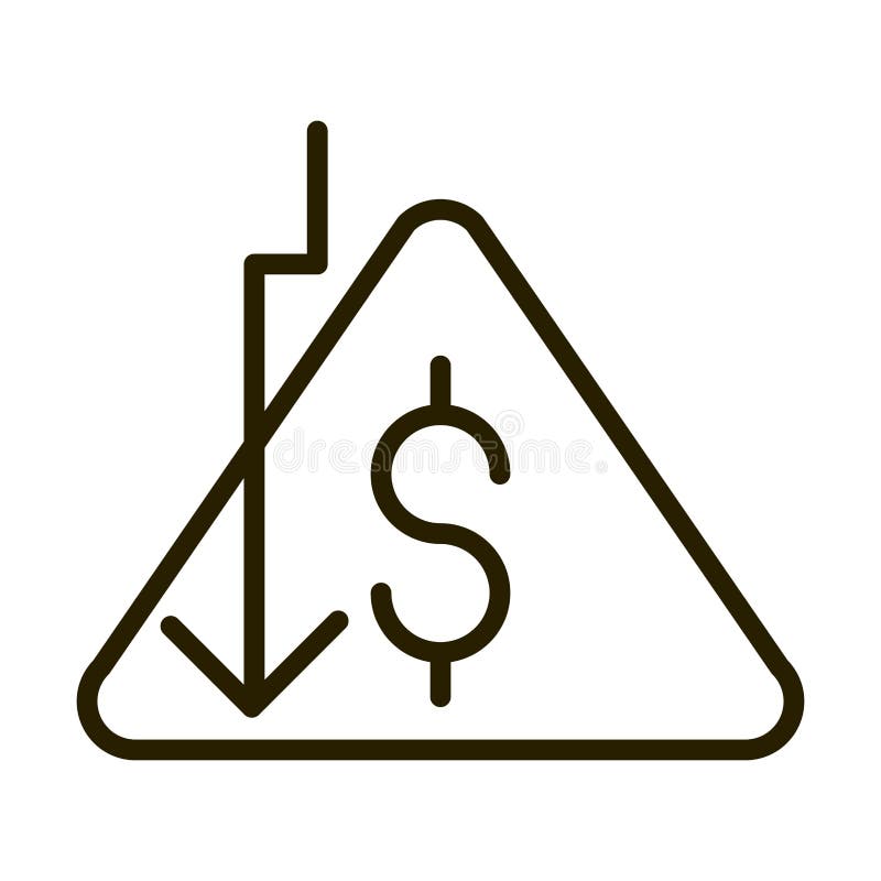 Downturn arrow money financial business stock market line style icon