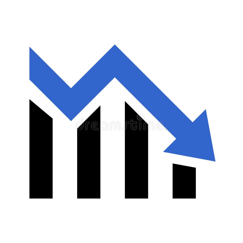 Downward, Down and Decrease Market Graph Icon Design Stock Vector ...
