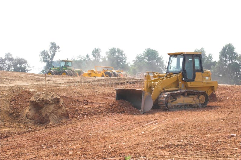 Dozer shaping land royalty free stock photo