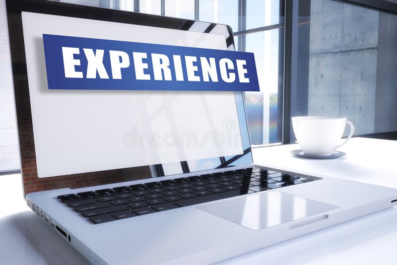 Experience text on modern laptop screen in office environment. 3D render illustration business text concept. word customer education success idea technology icon solution internet life training service market help achievement advantage skills symbol knowledge learning development innovation vision experiment expert marketing motivation abstract style web communication sales relations solutions improvement commerce usability consumer communications 2018-1 rendering notebook computer. Experience text on modern laptop screen in office environment. 3D render illustration business text concept. word customer education success idea technology icon solution internet life training service market help achievement advantage skills symbol knowledge learning development innovation vision experiment expert marketing motivation abstract style web communication sales relations solutions improvement commerce usability consumer communications 2018-1 rendering notebook computer