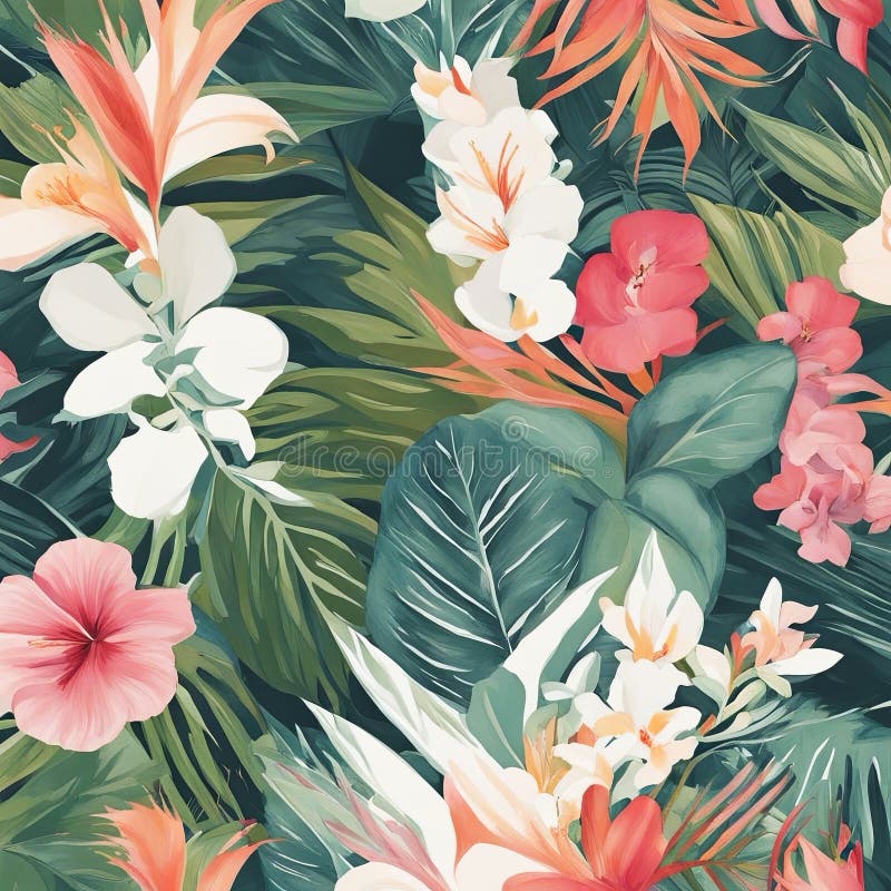 Doświadczaj bujnego, żywego świata tropikalnego raju dzięki tej wspaniałej konstrukcji botanicznej ilustracji
