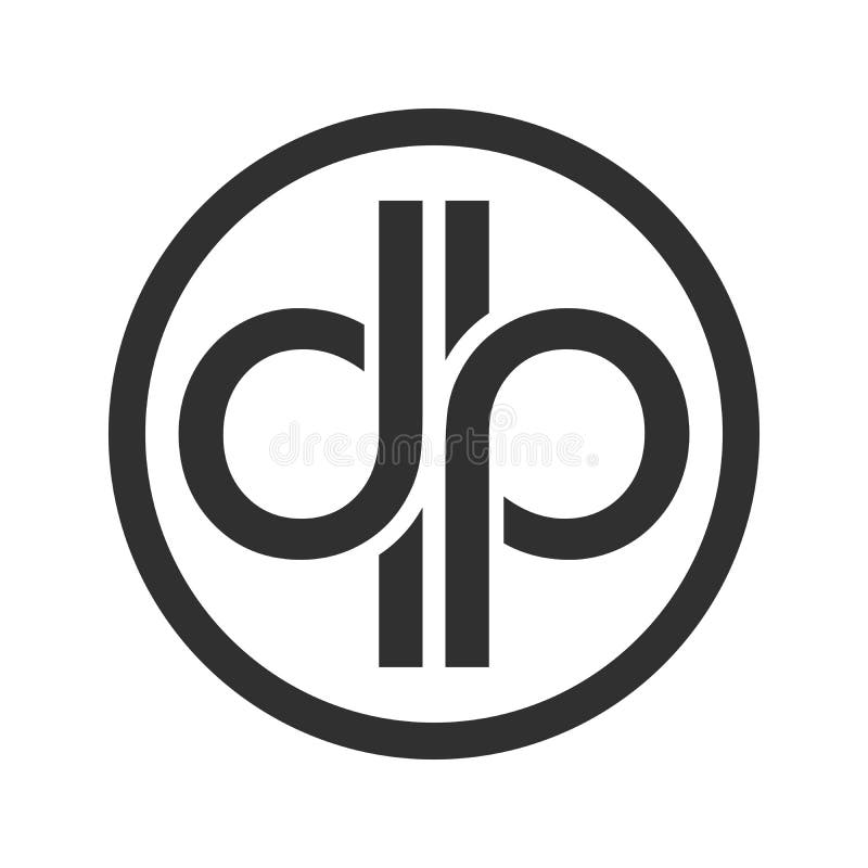 DP Initials Custom Unlimited Circular Symbol Logo Design vector illustration