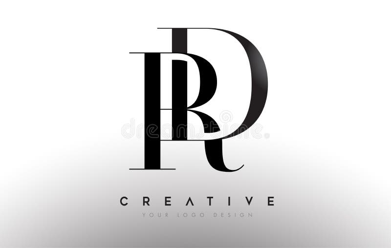 Dr rd lettre design logo logotype icône concept avec police serif et classique élégant style look vectoriel