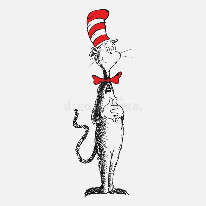 Dr Seuss cat in the hat. Hat, mustaches