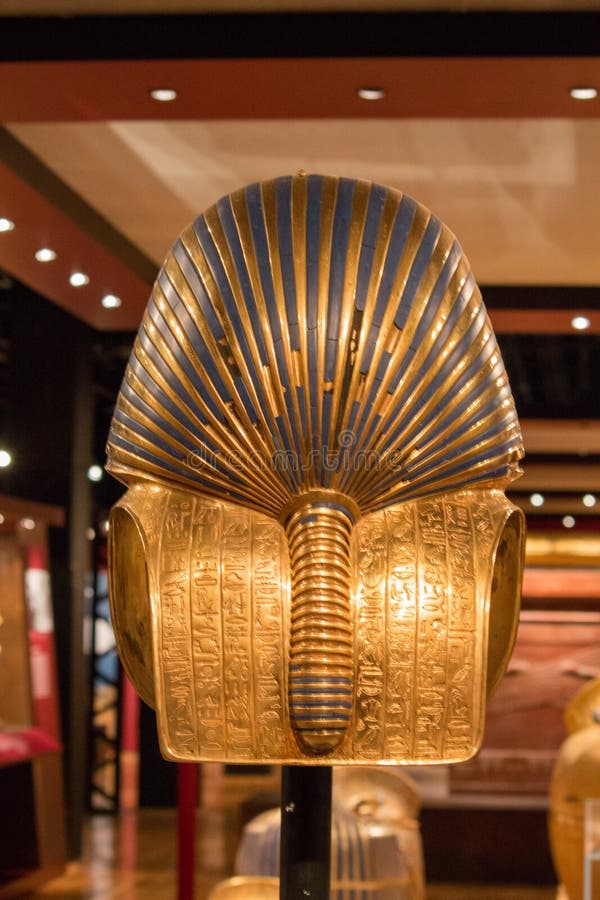 Detailed photo of the back of King Tut's Death Mask. Detailed photo of the back of King Tut's Death Mask