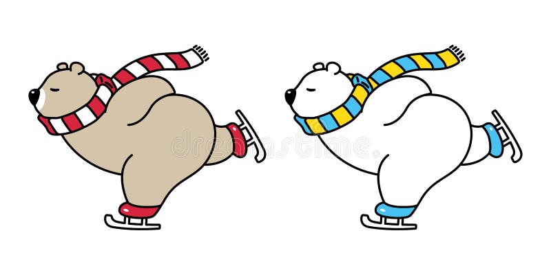 Draag de vector van de het embleemschaats van het ijsbeerpictogram van de skikerstmis illustratie van het het beeldverhaalkarakte stock illustratie Draag de vector van de het embleemschaats van het ijsbeerpictogram van de skikerstmis illustratie van het het beeldverhaalkarakte stock illustratie