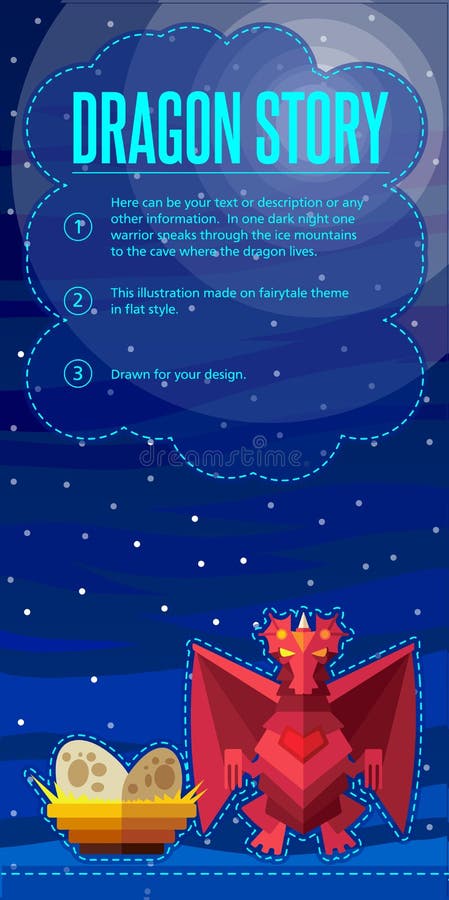 Drachegeschichte vektor abbildung. Illustration von magie - 57405605